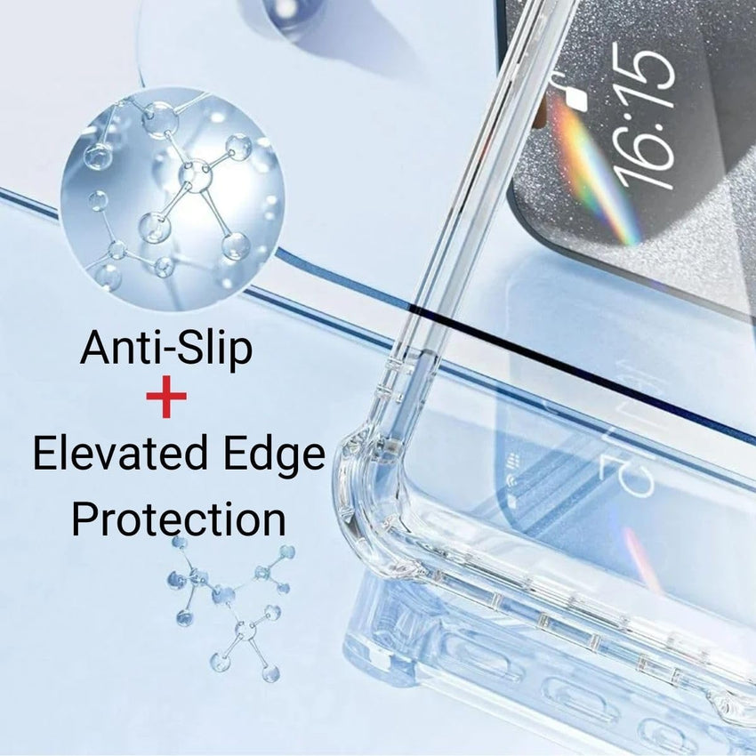 UOYOU 3-in-1 Clear Transparent Case for iPhone 15 Plus with HD Glass Screen Protector and Camera Lens Protector for iPhone 15 Plus