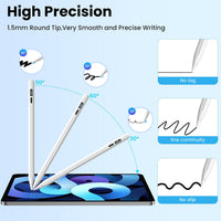 Stylus Pen for Ipad,Ipad Pencil for 2018-2024- Ipad Pen 3X Faster Charge/Work 11H with Palm Rejection/Tilt Sensitivity for iPad Pro 11/12.9/13'', iPad 6-10,iPad Air 11/13'',3-5,iPad Mini 5/6 (white)