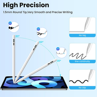 Stylus Pen for Ipad,Ipad Pencil for 2018-2024- Ipad Pen 3X Faster Charge/Work 11H with Palm Rejection/Tilt Sensitivity for iPad Pro 11/12.9/13'', iPad 6-10,iPad Air 11/13'',3-5,iPad Mini 5/6 (white)