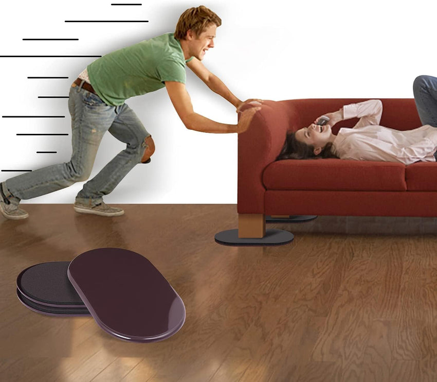 Reusable Heavy Duty Furniture Movers 8 Pack for Carpet and Hard Floor â Brown Oval