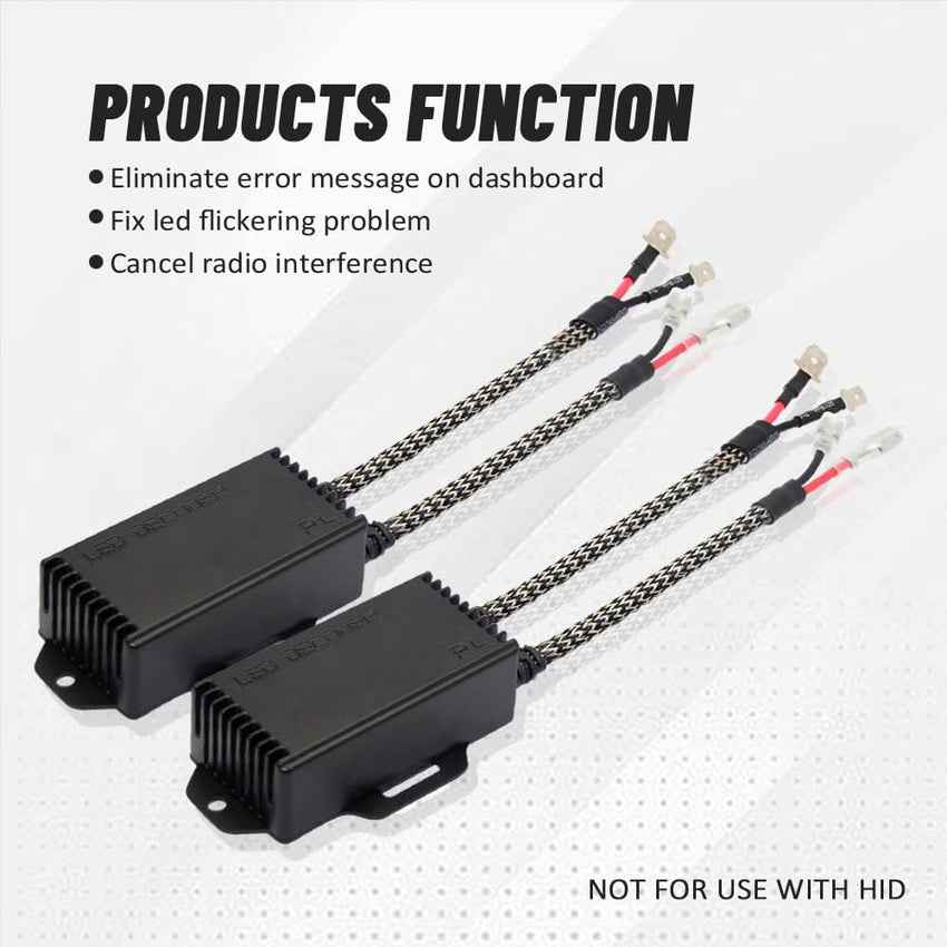 D-Lumina H1/H3 LED Load Resistive Connectors LED Bulbs Error Free Anti Flickering Resistor Decoder Adapter Warning Canceller Capacitors