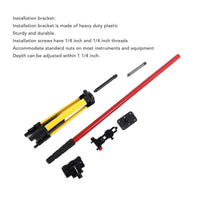 Ejoyous Telescoping Pole, 114 to 388cm Level Support Pole Stainless Steel Laser Level Telescoping Mounting Pole Multifunctional Telescoping Level Support Rod with Adjustable Base