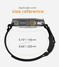 Aulumu A11 Mag Buckle Slim Band Designed for Apple Watch | Memory Quick Release | Velvet Nylon Braid | Stainless Steel Magnetic Clasp-Silver Black