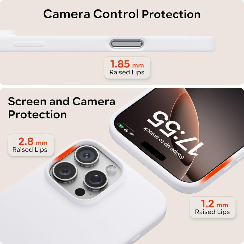 ACRONIX Compatible with iPhone 16 Pro Max Case 6.9", Slim Liquid Silicone Cover, Lightweight Soft Touch Grip, Shockproof Thin Protective 16 Pro Max Phone Case-White
