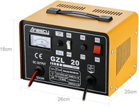 Car Battery Charger, 12V/24V 20A 20Amp Heavy Duty Battery Charger, Ideal for Various Vehicle Cars Vans Tractors Lead-acid Batteries