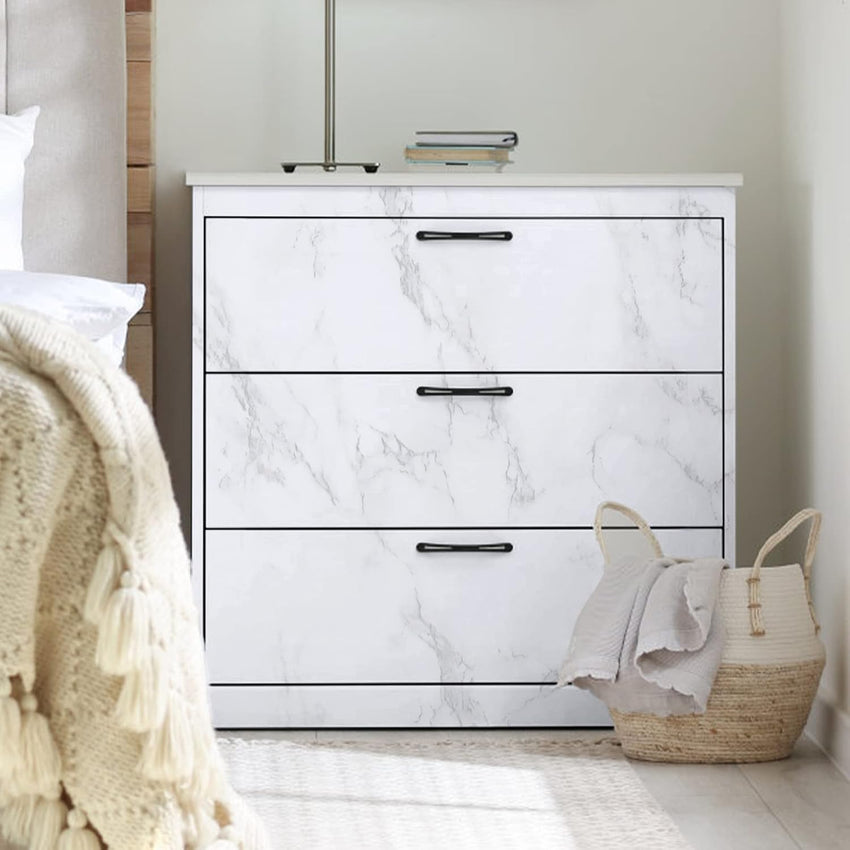 Hode Marble Sticky Back Plastic 60cm X 10m Granite White Grey Vinyl Wrap Contact Paper Self Adhesive Wallpaper Waterproof PVC Roll for Kitchen Countertop Furniture Easy to Remove