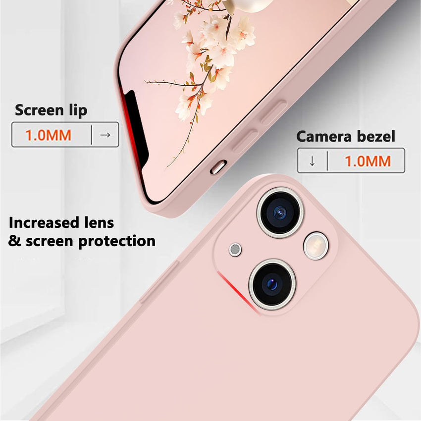 KPPIT for iPhone 13 Silicone Case 6.1 inch protective case,Ultra Slim Soft Gel Anti-Scratch,Microfiber Lining,Rubber Shockproof Case Cover for iPhone 13 Pink