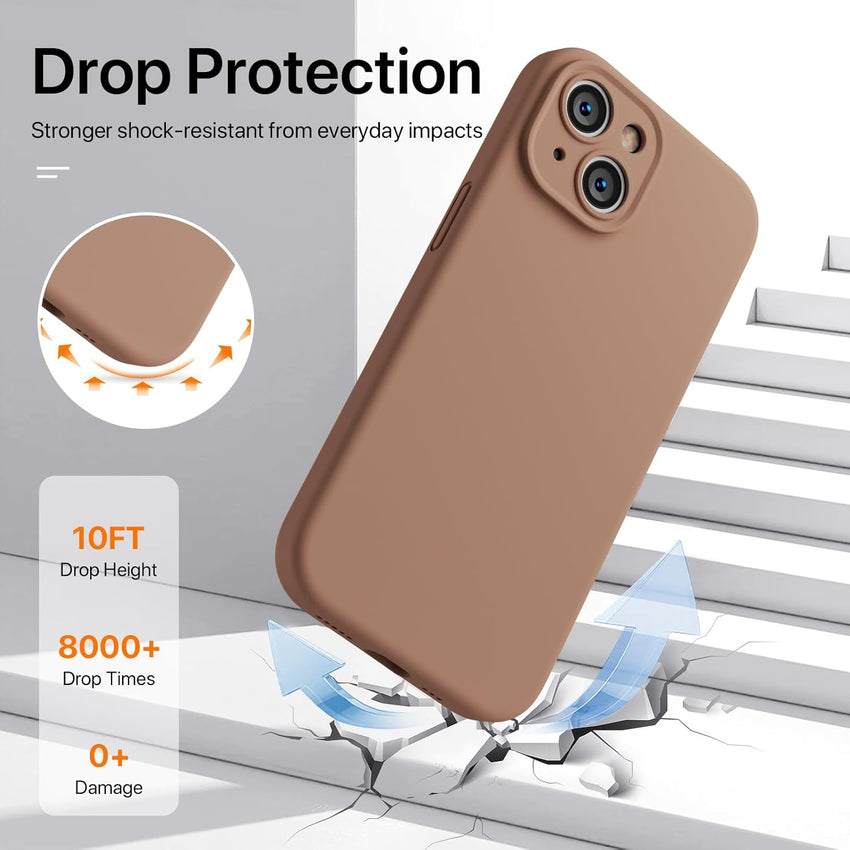 GOODVISH 3 IN 1 for iPhone 16 Pro Case 6.3 inch, Upgraded Camera Protection, 2X HD Screen Protector, Liquid Silicone Anti-Scratch Shockproof Gel Rubber Anti-Fingerprint Phone Case Cover, Stone Grey