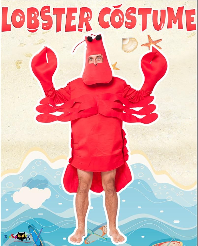 EraSpooky Adult Red Lobster Crab Mens Ladies Fancy Dress Costume One Size Animal