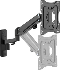 ProperAV Gas Spring Swing Arm Monitor & TV Wall Bracket 23'' 24" 28" 32" 37" 40" 42" 43" 46" 49" 55" VESA Max 400x400 Black