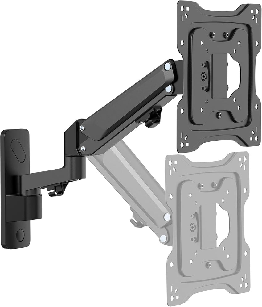 ProperAV Gas Spring Swing Arm Monitor & TV Wall Bracket 23'' 24" 28" 32" 37" 40" 42" 43" 46" 49" 55" VESA Max 400x400 Black