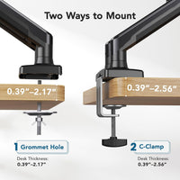 HUANUO Dual Monitor Arm 2x up to 32in VESA 75/100 Height-Adjustable Fits 32in