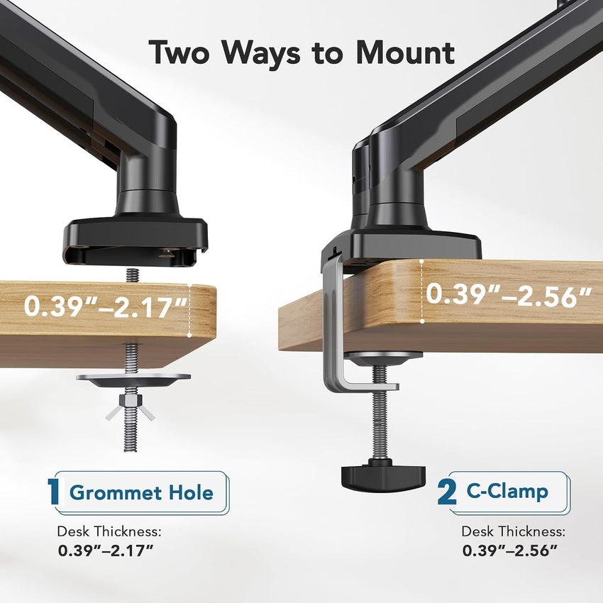 HUANUO Dual Monitor Arm 2x up to 32in VESA 75/100 Height-Adjustable Fits 32in