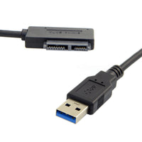 cablecc USB 3.0 to 7+6 13pin Slimline Sata Adapter Cable for Laptop Cd DVD ROM Optical Drive