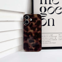 NITITOP Compatible with iPhone 17 Case Cute Stylish Leopard Print Brown Amber Aesthetic Design for Women Girls Men Soft TPU Shockproof Protective Cover - Brown
