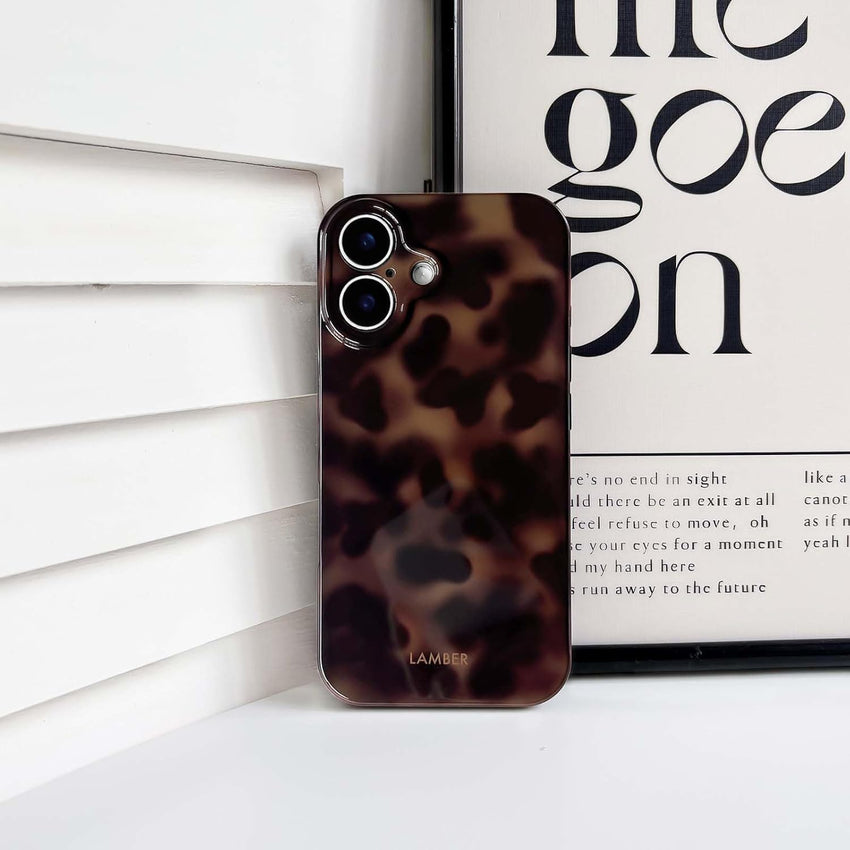 NITITOP Compatible with iPhone 17 Case Cute Stylish Leopard Print Brown Amber Aesthetic Design for Women Girls Men Soft TPU Shockproof Protective Cover - Brown