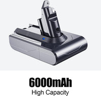 Battery for Dyson V6, 6000mAh Replacement Battery Compatible with V6 Animal Absolute DC58 DC59 DC61 DC62 DC72 DC74 SV03 SV04 SV05 SV06 SV07 SV09 Vacuum Cleaner