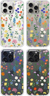 MOSNOVO Case for iPhone 15 Pro Max, [Buffertech 6.6ft Military-Grade Drop Protection] [Anti Peel Off Tech] Clear TPU Bumper Phone Case Cover Design - Botanical Floral