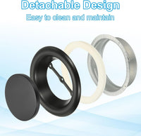 Round Ceiling Diffuser Metal Adjustable Air Vent Duct Cover Set of 2 Black