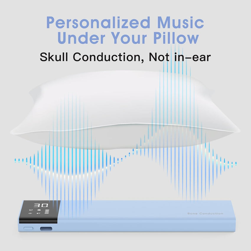 Under-Pillow Bone Conduction Sleep Speaker Bluetooth White Noise Machine 36 Sounds, TF Card Compatible, 650mAh Ã¢ÂÂ White