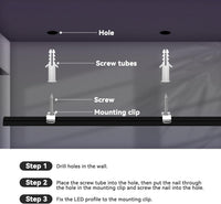 HOMMAND LED Channel, LED Profile 10 Packs 1m/3.3ft U-Shape, LED Diffuser and LED Aluminium Profile with Corner Connectors, End Caps, Mounting Clips and Adhesive, LED Strip Channel 10m