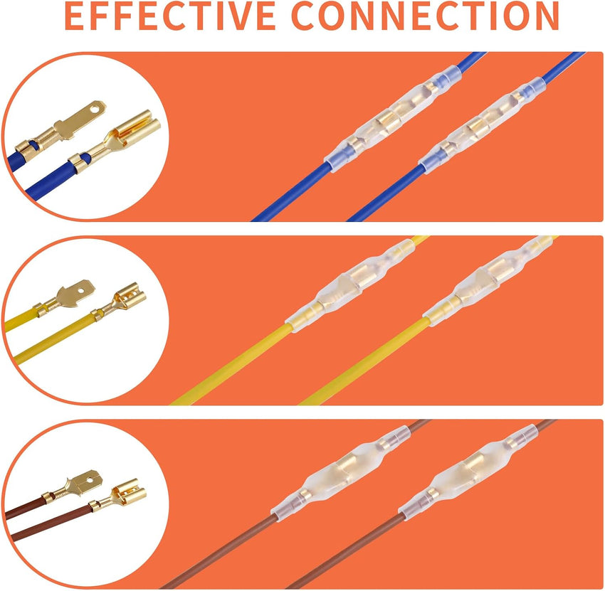 PotentForce Crimping Tool Set - 600pcs Crimp Connectors for 0.5-2.5mmÂ²/AWG 22-16 Wire, Suitable for 2.8mm, 4.8mm, 6.3mm Spade Connectors