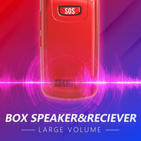 Senior Mobile Phone with Big Buttons, GSM Sim Free Unlocked Basic Cell Phones Easy to Use, Flip Phone with Dual Color Display | SOS Button | FM Radio | Torch |1000mAh Battery | Speed Dial (Red)
