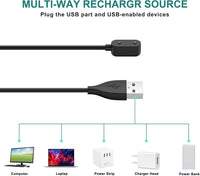 1M Charging Cable for Huawei Watch Charger Fit 1/2, Huawei Band 9/8/7/6/6 Pro, Honor Charger Band 9/7/6/Watch ES/4X/4 Pro Magnetic Wireless USB Fast Charging Cord Black