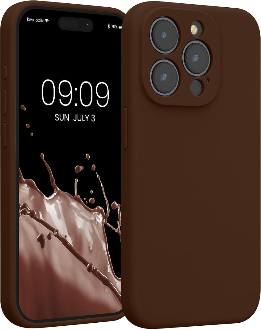 kwmobile Case Compatible with Apple iPhone 15 Pro Case - Slim TPU Silicone Phone Cover - Soft Touch Finish - Baltic Blue
