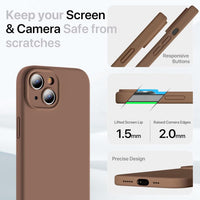 GOODVISH 3 IN 1 for iPhone 16 Pro Case 6.3 inch, Upgraded Camera Protection, 2X HD Screen Protector, Liquid Silicone Anti-Scratch Shockproof Gel Rubber Anti-Fingerprint Phone Case Cover, Stone Grey