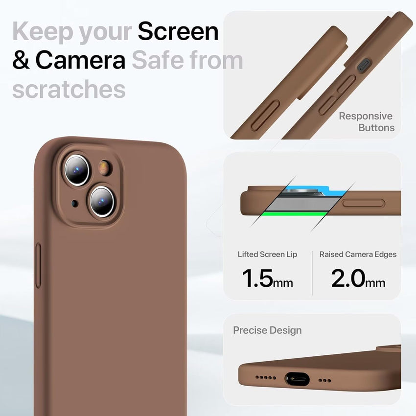 GOODVISH 3 IN 1 for iPhone 16 Pro Case 6.3 inch, Upgraded Camera Protection, 2X HD Screen Protector, Liquid Silicone Anti-Scratch Shockproof Gel Rubber Anti-Fingerprint Phone Case Cover, Stone Grey