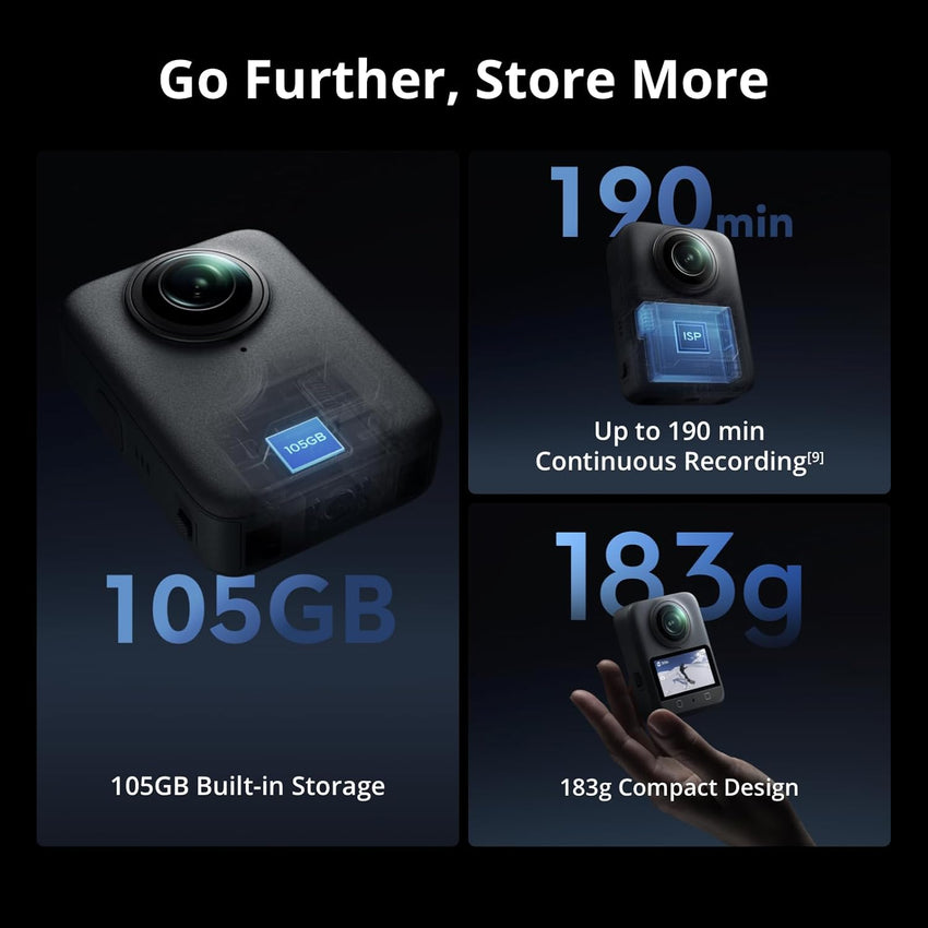 DJI Osmo 360 Standard Combo, 360 Camera With 1-Inch 360^0 Imaging, Native 8K 360^0 Video, 4K/120fps & 170^0 Boost Video, 120MP 360^0 Photo, 100-Min 8K Recording, Waterproof, Action Camera for Sports, Vlog