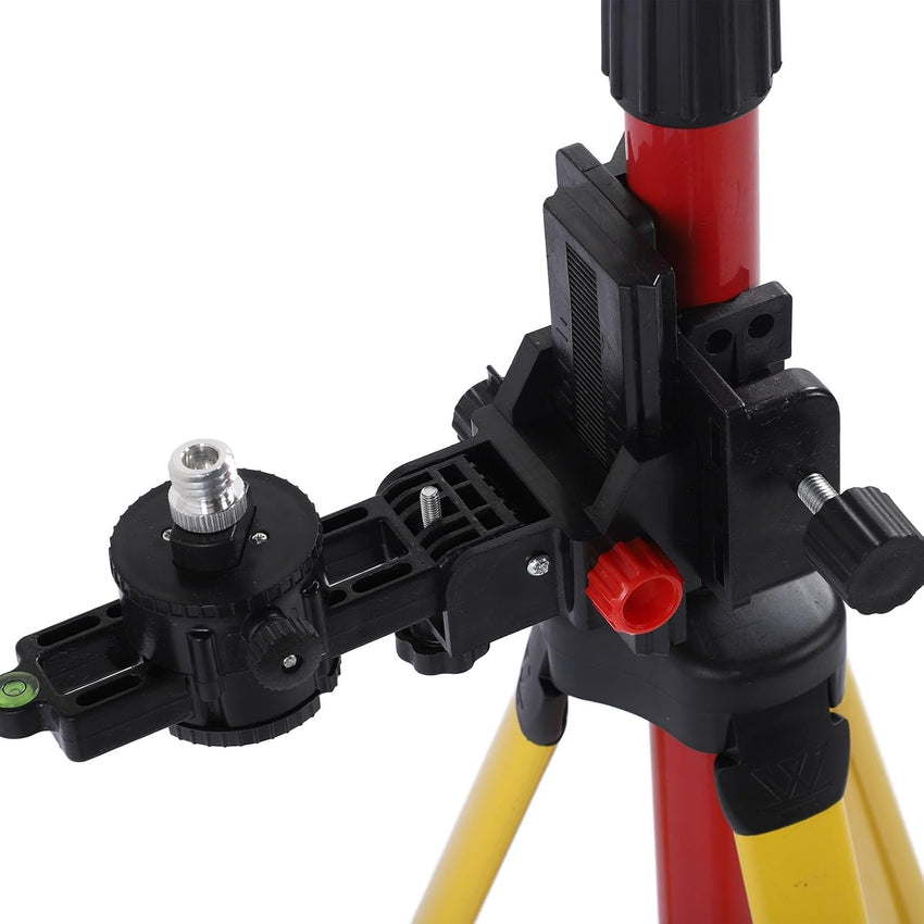 Ejoyous Telescoping Pole, 114 to 388cm Level Support Pole Stainless Steel Laser Level Telescoping Mounting Pole Multifunctional Telescoping Level Support Rod with Adjustable Base