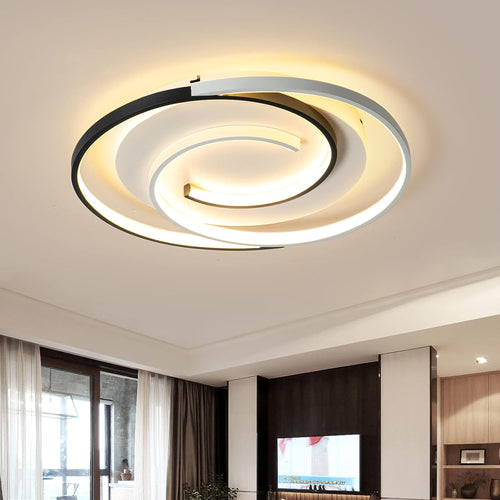 Modern LED Ceiling Light Dimmable Geometric Design â Black 50cm