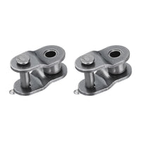 sourcing map 2Pcs #420 Chain Offset Half Link Roller, 1/2" Pitch Carbon Steel, Standard Chain End Connector Split Links