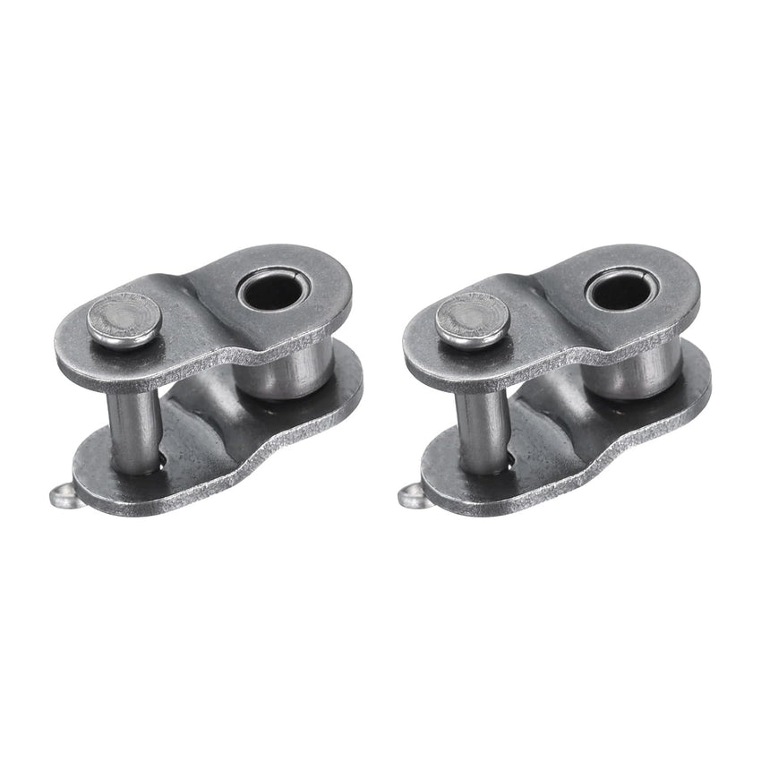 sourcing map 2Pcs #420 Chain Offset Half Link Roller, 1/2" Pitch Carbon Steel, Standard Chain End Connector Split Links