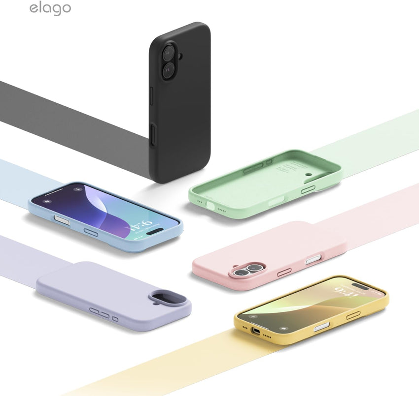 elago Compatible with iPhone 16 Case, Premium Liquid Silicone Case, Full Body Protective Cover, Shockproof, Slim Phone Case, Anti-Scratch Soft Microfiber Lining, 6.1 inch (Black)