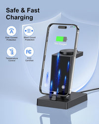 3 in 1 Charging Station - ADADPU iphone and iWatch Charger Stand with 30W USB C Charger Plug, Apple Charging Dock for iphone 16 15 Series, iWatch, Earbuds with USB C Port, Not for Samsung Watch