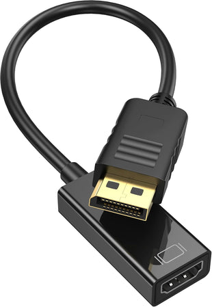 ABLEWE DisplayPort to HDMI Adapter, 4K@30Hz High Resolution DP(DisplayPort) Male to HDMI Female High Speed Transmission Video Audio Converter for GPU, Laptop, PC, Monitor, TV