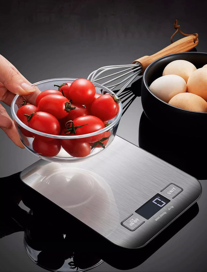Digital Kitchen Scales 11 lb Backlit LCD Tare Touch Buttons 5 units duracell batteries