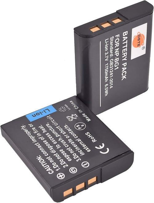 DSTE 2PCS NP-BG1 (1750mAh/3.7V) Battery Compatible with Sony DSC-N1 DSC-N2 DSC-T100 DSC-W35 DSC-W50 DSC-W55 DSC-W70 DSC-W80 DSC-W90 DSC-W100