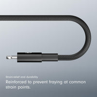 Beats USB-C to Lightning Woven Cable, Fast Charging, Durable/Tangle-Free, Compatible Charger for Apple Devices w Lightning Ports (1.5 m) - Bolt Black