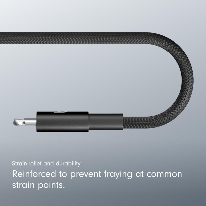 Beats USB-C to Lightning Woven Cable, Fast Charging, Durable/Tangle-Free, Compatible Charger for Apple Devices w Lightning Ports (1.5 m) - Bolt Black