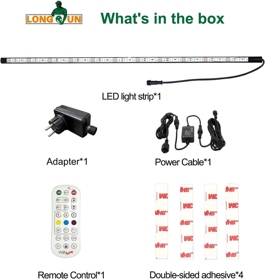Longrun LED Strip Lights, LED Water Blade Features Lights, IP68 Waterproof Pond Pool Light Underwater with Remote, APP Control LED Light for Garden Fountain Outdoor Aquarium -28.5cm