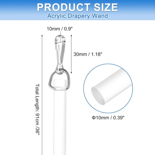 Acrylic Drapery Wand Invisible Curtain Pull Rod Ã¢ÂÂ 36 Inch Clear