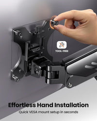 Single Monitor Arm Adjustable Desk Mount Up to 9kg VESA 75/100mm for 13-34" Screens Black 34"