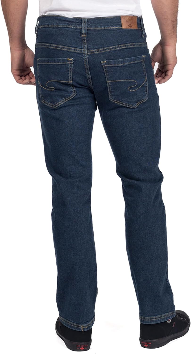 Lee Cooper Men's Jeans Regular Fit 5-Pocket Stretch Denim Ã¢ÂÂ Black 34W/29L