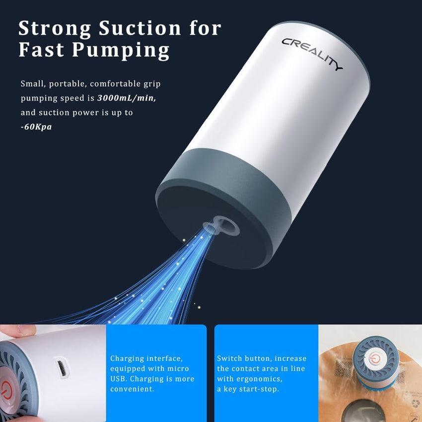 Creality 3D Printer Filament Vacuum Storage Bags 40 x 40 cm 8-pack with Electric Pump â 40 x 40 cm 8pc