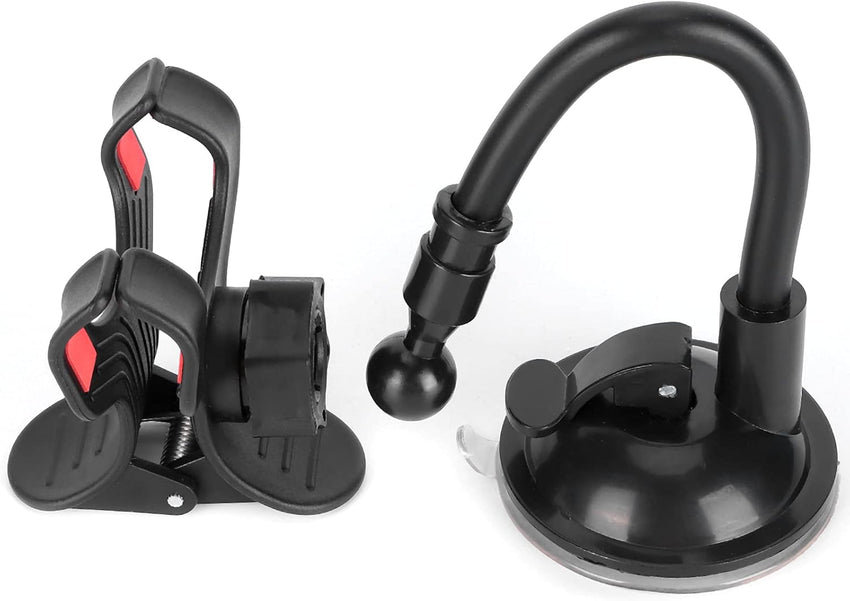 Agatige Guitar Phone Holder, 360 Degree Rotating Guitar Bass Head Phone Holder Smartphone Mount Clip 4/4 Violin Removable Suction Cup Panel for Acoustic Electric Guitar Music Recordings