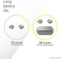 Technics EAH-AZ100E-S Wireless Earbuds with Noise Cancelling, Multipoint Bluetooth, Voice Focus AI, Comfortable In-Ear Headphones, Silver